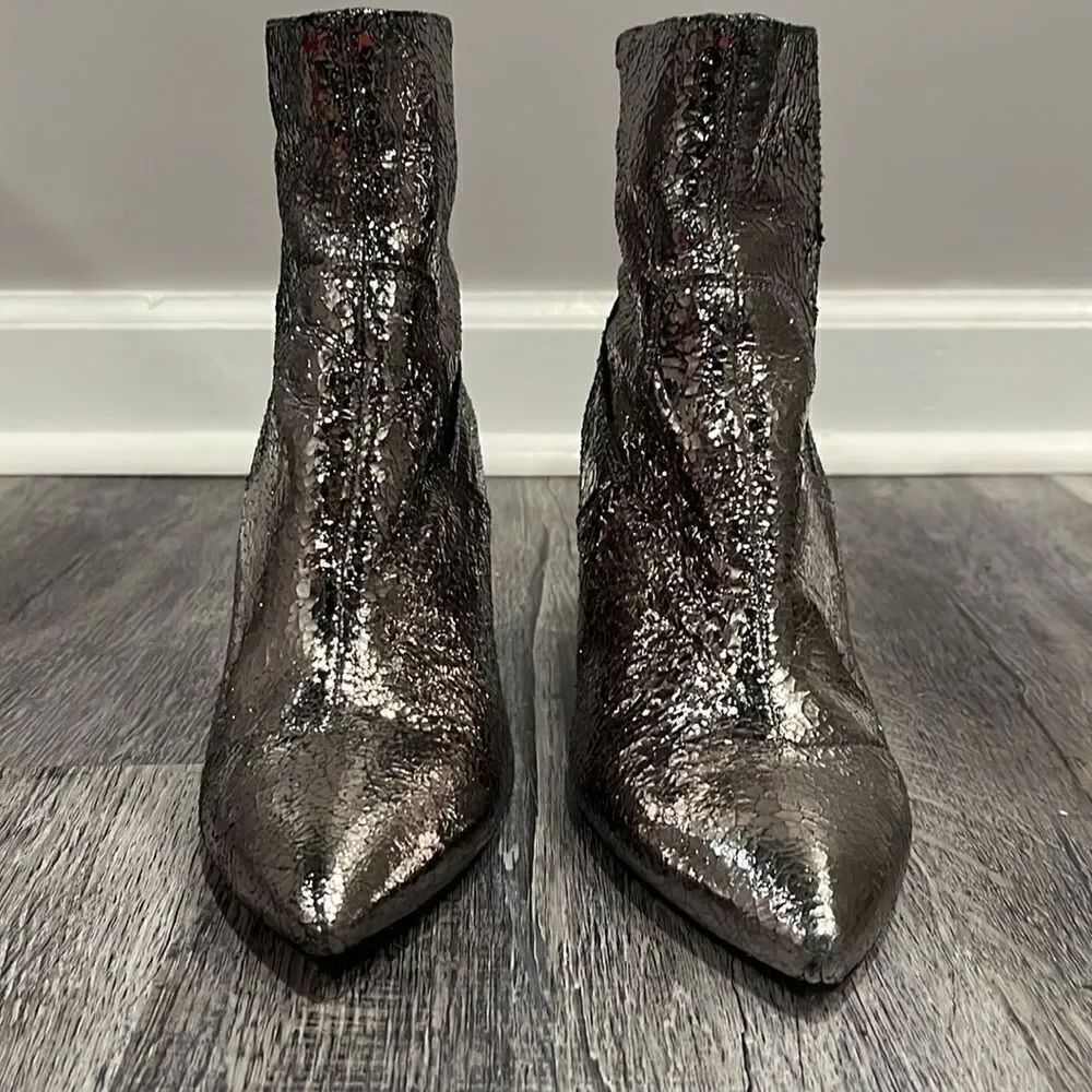 Free People NWOB Leather Lexi Heel metallic bootie - 37 (7-7.5)